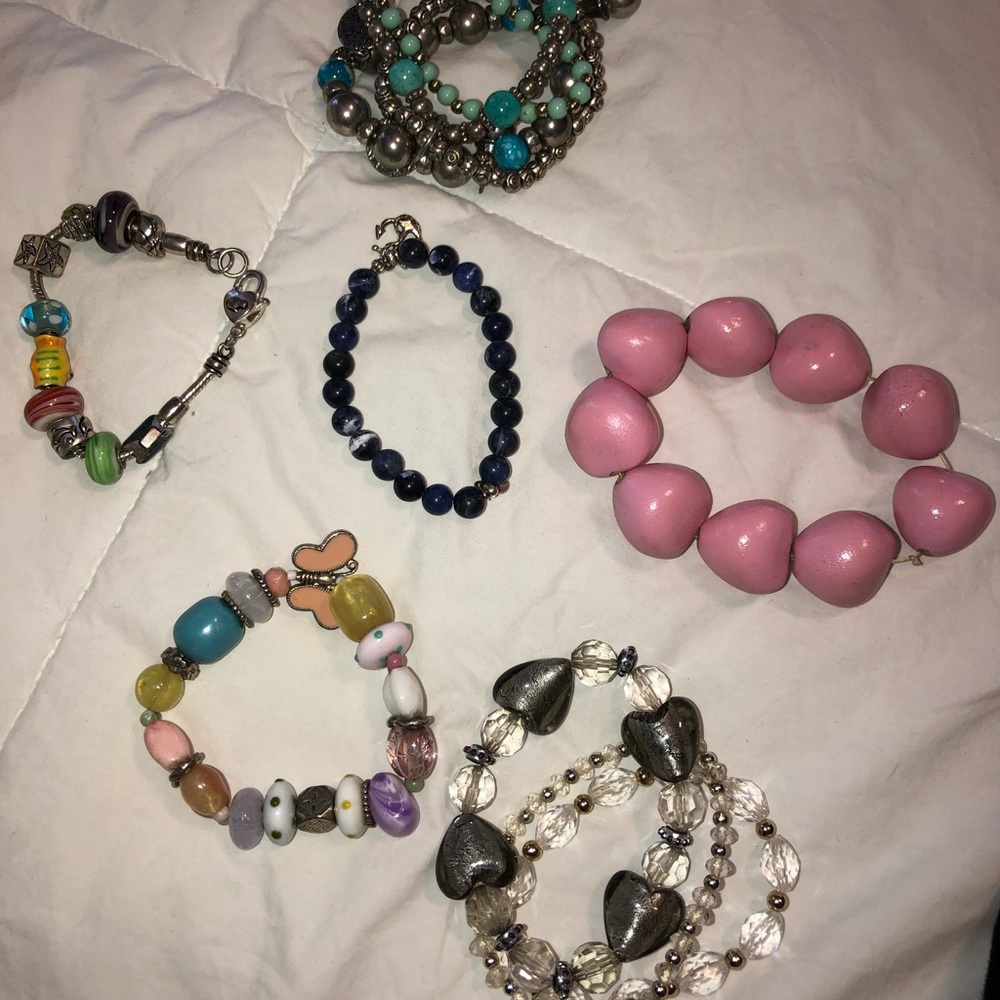 6 colorful bracelets sold as a set